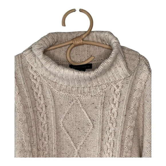 Sanctuary Oatmeal Speckled Cable Knit Wide Sleeve Sweater NEW Size 3X - Picture 2 of 10